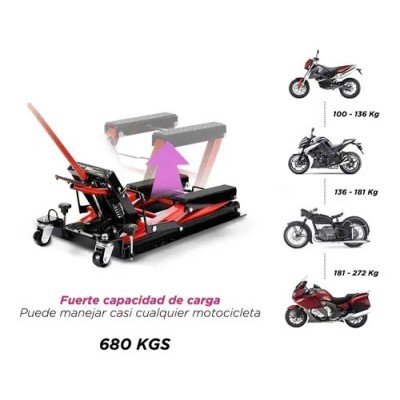 Elevador Hidráulico Motocicletas 650kg 4 ruedas
