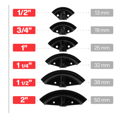 Dobladora de tubos hidráulicos 12T (1/2"-3/4"-1"-1 1/4"-1 1/2"-2")